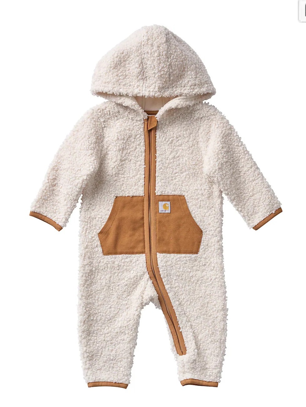 Carhartt Cozy Sherpa Hooded One-Piece in Cream with Tan Accents